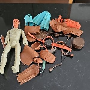 Vintage Native Figure And Accesdories